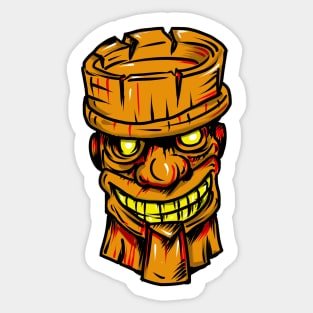 Smiling Graphic Tiki Sticker